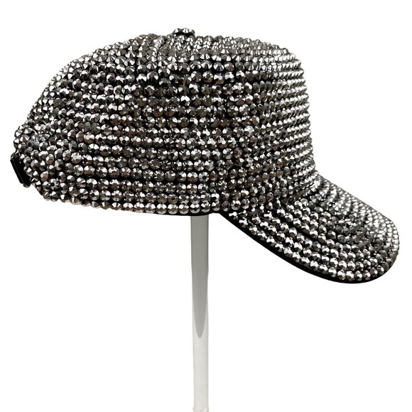 Baseball Cap Bling Rhinestone Studded Hat Adjustable Strapback Fashion - Picture 4 of 9